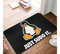 OOAXBEED Linux Operating System Tux Penguin Bathroom Mat Just Sudo It Doormat Flannel Carpet Balcony Rug Home Decor