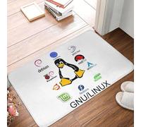 OOAXBEED Linux Tux Penguin Gnulinux The Best Distro Non-slip Doormat Floor Mat Carpet Rug for Kitchen Entrance Home Bedroom Footpad Mats