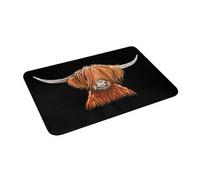 OOAXBEED Scottish Hairy Highland Cow ' HeNRY B 2 ' by Shirley MacArthur Anti-slip Doormat Floor Mat Entrance Home Bathroom Footpad Mats