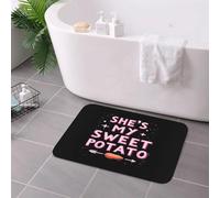 OOAXBEED Super Absorbent Non-Slip Floor Mat with She's My Sweet Potato Pun Design - Quick-Drying Soft Machine-Made, Rub
