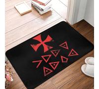 OOAXBEED Templar Knight Deus Le Vult Temple Cross Rune Anti-slip Doormat Floor Mat Carpet Rug for Kitchen Entrance Balcony Footpad Mats