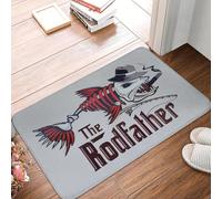 OOAXBEED The Rodfather Fishing Front Door Mat Anti-Slip Indoor Waterproof Fisherman Fish Gift Doormat Floor Bath Entrance Rug Carpet-16x24 inch