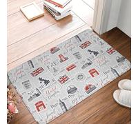 OOAXBEED United Kingdom Flag Door Floor Bathroom Kitchen Mats Anti-Slip Outdoor British Pattern Doormat Living Room Entrance Carpet Rug-20x32 inch