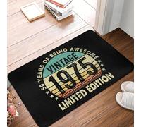 OOAXBEED Vintage 1975 50th Birthday Gift Doormat Mat Anti-Slip Bathroom Kitchen Balcony Rug Carpet-16x24 inch