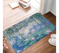 OOAXBEED Water Lilies Claude Monet Fine Art Doormat Anti-Slip Entrance Kitchen Bath Door Floor Mats French Painter Art Toilet Carpet Rug-20x32 inch
