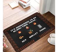 OOAXBEED Welcome Bath Mat Dangerous To Go Alone Take 8bit Retro Doormat Kitchen Carpet Outdoor Rug Home Decoration