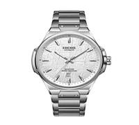 ooazbhy Explorer Series Men's Mechanical Watch Meteorite Pattern Waterproof Watch Gift for Boyfriend White Plate Men's Watch 21081118