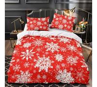 OOBAPZIIE 3 Pieces Christmas Style Duvet Cover，3D Printed Snowflakes Trees Bedding Set，Soft Microfiber Bedding Quilt Cover with Zipper Closure for Teens And Adults King（220x240cm）