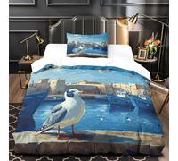 OOBAPZIIE 3 Pieces Seagull Duvet Cover，3D Printed Seagulls Bedding Set，Soft Microfiber Bedding Quilt Cover with Zipper Closure for Teens And Adults Single（135x200cm）
