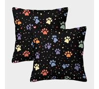 OOBAPZIIE Footprint Throw Pillow Cases Homeware Cushions with Invisible Zipper Decorative Set of 2 for Sofa Bedroom Living room 40x40cm