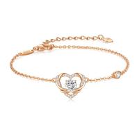 OOBEE Moissanite Bracelet for Women Twisted Heart Design 925 Sterling Silver Hypoallergenic and Sparkling Adjustable Jewelry Gifts for Women Mother