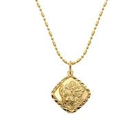 Oobi Doop Gold Plated Sterling Silver St Christopher Pendant Necklace with Adjustable Chain and Jewellery Gift Box
