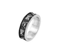 OOCA Egyptian Pharaoh Pyramid All-Seeing Eye Retro Men's Titanium Steel Ring