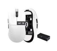 OOCTPK Chilkey Glacier LW 8K Wireless Gaming Mouse with Screen - 49g Super Lightweight - Dual 8K Polling - 30K DPI Optical Sensor - Fog Blue Optical Switch - Tri-Mode 2.4G/USB-C/Bluetooth 5.2 - White