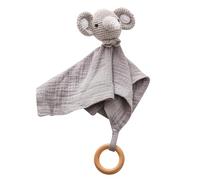 OODEN TEETHER Baby Cuddle Blanket, Muslin Comforter as Baby Gift for Birth of Boys and Girls, Cuddly Toy for Babies and Toddlers from 0+ Months (Elephants)