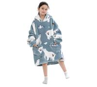 Oodies Kids Oversized Wearable Blankets With Pockets For Girls Uk Sherpa Print Solid Hoodies Fluffy Giant Comfortable Casual Home Essentials Hooded Sweatshirt For Children Teen Long Sleeve Tops