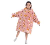Oodies Kids Oversized Wearable Blankets With Pockets For Girls Uk Sherpa Print Solid Hoodies Fluffy Giant Comfortable Casual Home Essentials Hooded Sweatshirt For Children Teen Long Sleeve Tops