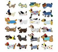 OODJVN 24 Pieces Of Cloth Stickers, Cute Dachshund Embroidered Cloth Stickers, Diy Decoration s, Suitable For Decorative Clothing, Hats, Backpacks.