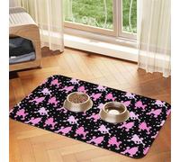 Oodles Of Pink Poodles,Waterproof Pet Feeding Mat,Cat Dog Placemats for Food and Water, PU Leather Food Mats,40x60cm