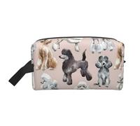 Oodles of Poodles Print Makeup Bag Cute Cosmetic Bag for Women Makeup Pouch Travel Toiletry Bag for Lady