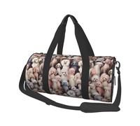 Oodles of Poodles -Print Round Travel Bag Large Capacity Duffel with Multiple Pockets Lightweight Foldable for Gym Weekend Trips.