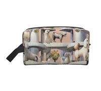 Oodles of Poodles Printed Makeup Bag Travel Portable Cosmetic Bag Large Capacity Makeup Case Toiletry Handbag Organiser for Women