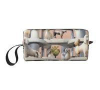 Oodles of Poodles Printed Travel Makeup Bag Portable Cosmetic Bag Makeup Case Toiletry Handbag Organiser for Women