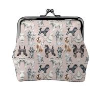 Oodles Of Poodles Printing Coin Purse, Lightweight Minimalist Wallet For Music Festivals And Concerts, Black, One Size, Art Deco