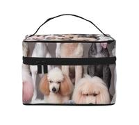 Oodles of Poodles Printing Makeup Bag for Women Portable Travel Cosmetic Case Make Up Organizer Bag Beauty Box with Inner Pouch and Handle