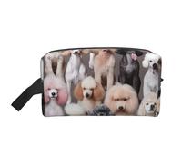 Oodles of Poodles Printing Portable Makeup Bag for Women Girl Large Capacity Travel Cosmetic Bag Makeup Pouch Organizer with Handle