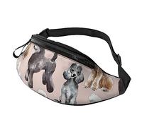Oodles of Poodles Sport Waist Bag Travel Bumbags with Zipper and Earphone Hole, Running Fanny Pack Waist Pack with Adjustable Belt for Men Women