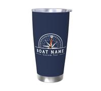 OOEREWGF Personalized Nautical Ocean Theme Boat Captain Tumbler, Custom Sailor Sailing Yacht Boat Name Tumbler Compass Coffee Mug, Nautical Boat Owner Boating Ship Sailing Cup Gifts