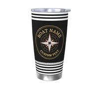 OOEREWGF Personalized Nautical Ocean Theme Boat Captain Tumbler, Custom Sailor Sailing Yacht Boat Name Tumbler Compass Coffee Mug, Nautical Boat Owner Boating Ship Sailing Cup Gifts
