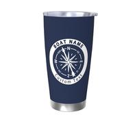 OOEREWGF Personalized Nautical Ocean Theme Boat Captain Tumbler, Custom Sailor Sailing Yacht Boat Name Tumbler Compass Coffee Mug, Nautical Boat Owner Boating Ship Sailing Cup Gifts