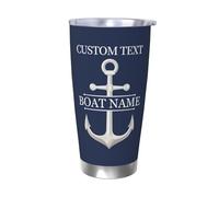 OOEREWGF Personalized Nautical Ocean Theme Boat Captain Tumbler, Custom Sailor Sailing Yacht Boat Name Tumbler Compass Coffee Mug, Nautical Boat Owner Boating Ship Sailing Cup Gifts