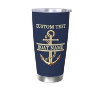 OOEREWGF Personalized Nautical Ocean Theme Boat Captain Tumbler, Custom Sailor Sailing Yacht Boat Name Tumbler Compass Coffee Mug, Nautical Boat Owner Boating Ship Sailing Cup Gifts