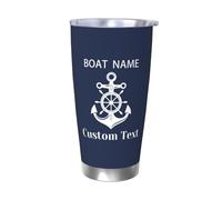 OOEREWGF Personalized Nautical Ocean Theme Boat Captain Tumbler, Custom Sailor Sailing Yacht Boat Name Tumbler Compass Coffee Mug, Nautical Boat Owner Boating Ship Sailing Cup Gifts