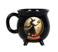 OOEREWGF Witches Brew Personalized Witch Cauldron Mug,Custom Halloween Name Beautiful Witch Coffee Black Ceramic Witchy Tea Cup, Customized Halloween Mug Witchy Gifts for Her Women Besties (S-04)