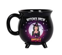 OOEREWGF Witches Brew Personalized Witch Cauldron Mug,Custom Halloween Name Beautiful Witch Coffee Black Ceramic Witchy Tea Cup, Customized Halloween Mug Witchy Gifts for Her Women Besties (S-01)