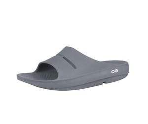 OOFOS OOahh Recovery Slide - Women’s and Men’s, Slate, 13 Women/11 Men