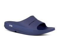 OOFOS OOahh Slide - Lightweight Recovery Footwear - Reduces Stress on Feet, Joints & Back - Machine Washable, Navy Blue, 7 Women/5 Men