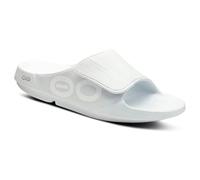 OOFOS OOahh Sport Flex Recovery Sandal, White Matte, 11 Women/9 Men