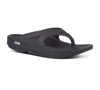OOFOS OOlala Women's Sandal - Lightweight Recovery Footwear - Reduces Stress on Feet, Joints & Back - Machine Washable, Jet Black, 13 Women/11 Men