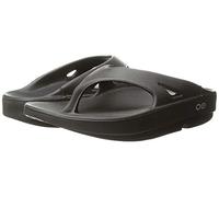 OOFOS OOriginal Unisex Sandals - Lightweight Recovery Footwear, Reduces Stress on Feet, Joints & Back, Machine Washable, Jet Black, 10 Women/8 Men