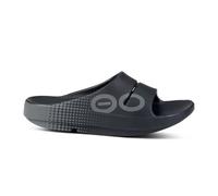 Oofos Recovery Ooahh Sport Black Gray Unisex Sandals, Size 40 - EUR