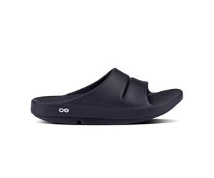 OOFOS Unisex-Adult Ooahh Slide Slipper, Black, 4