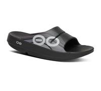 OOFOS womens Ooahh Slide, Black Wave/Black, 14 Women/12 Men