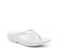 OOFOS Women's OOlala Recovery Sandals, White Classic, 7