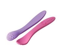 Oogaa Silicone Baby Weaning Spoons - Purple/Pink