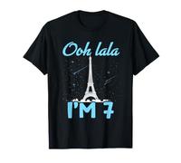 Ooh Lala I'm 7 - Cute Eiffel Tower Birthday Fun T-Shirt